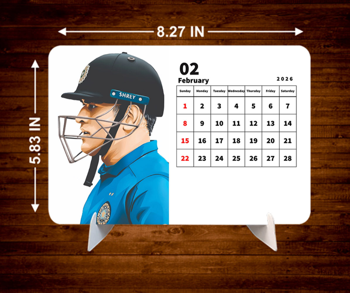 Cricket KING Premium Table Desk Calendar
