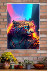 Cyberpunk Cheetah Poster | Animal Posters