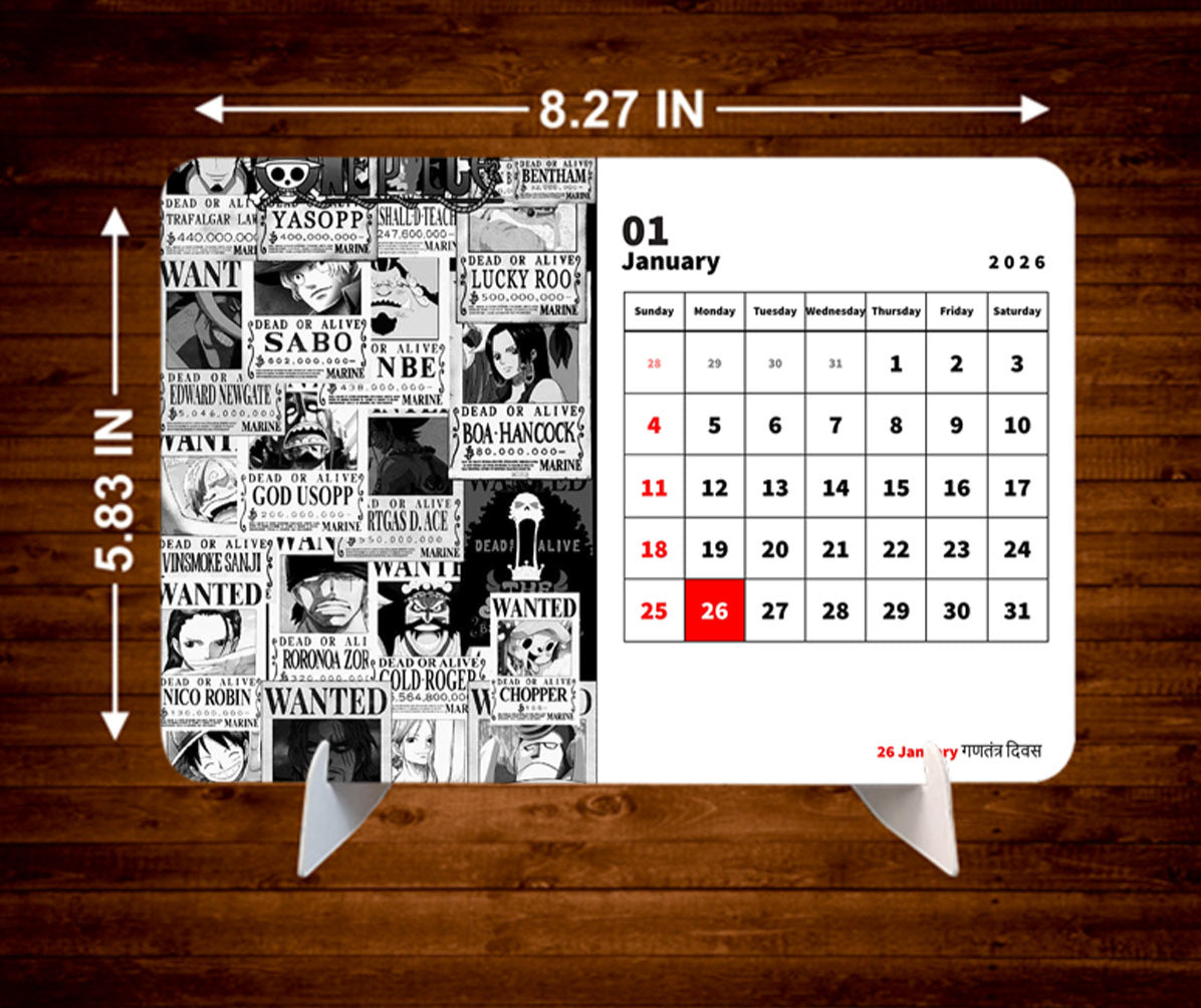 Dark One Piece D Luffy Premium Table Desk Calendar