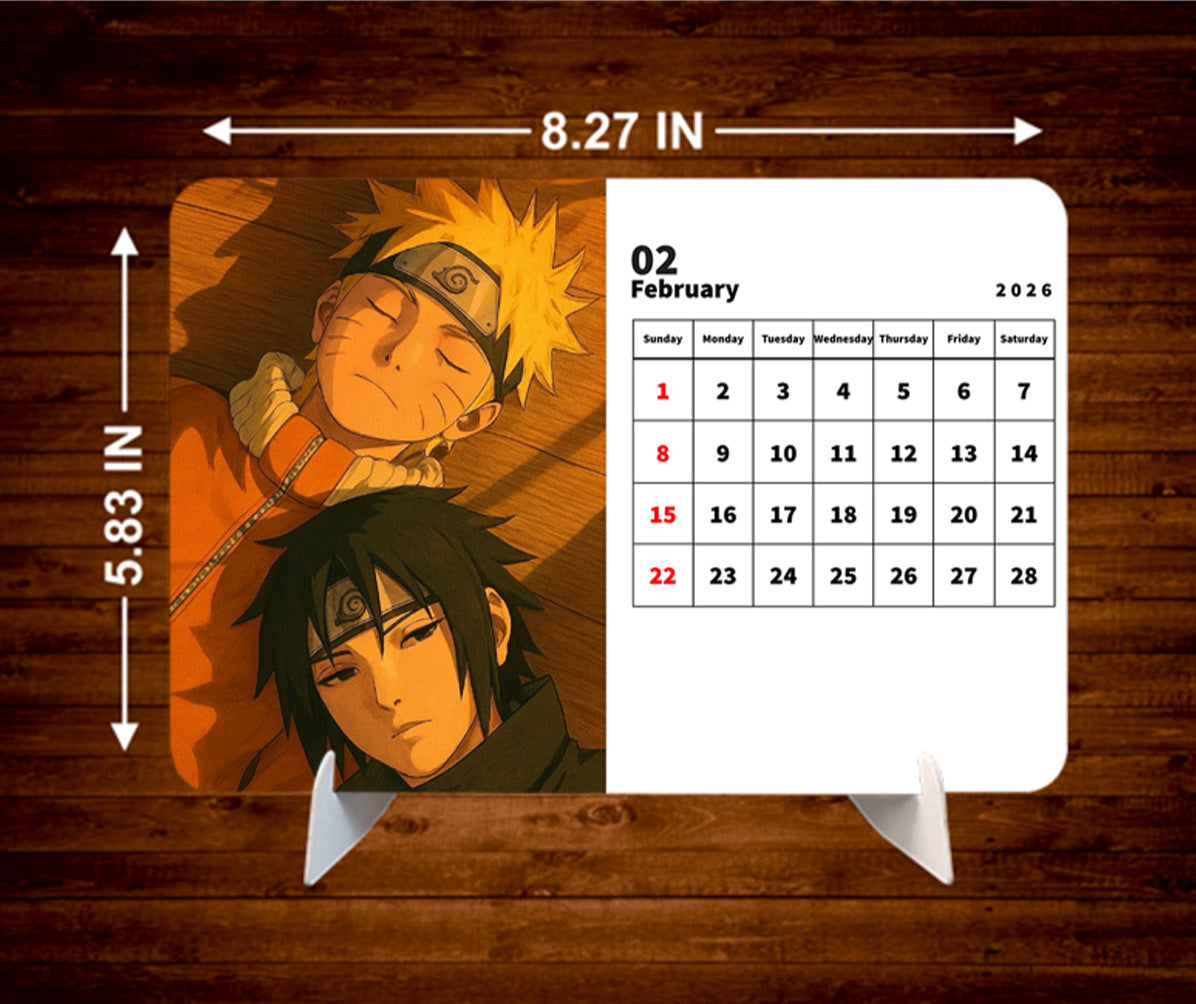 Duo Naruto & Sasuke Premium Table Desk Calendar