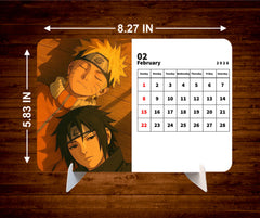 Duo Naruto & Sasuke Premium Table Desk Calendar