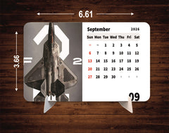 FIGHTER PLANE Premium Table Desk Calendar – 2026
