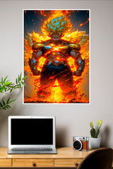Fire and Flame Goku Poster | Anime Posters