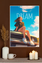 Girl Sitting and Deaming Poster| Love Posters