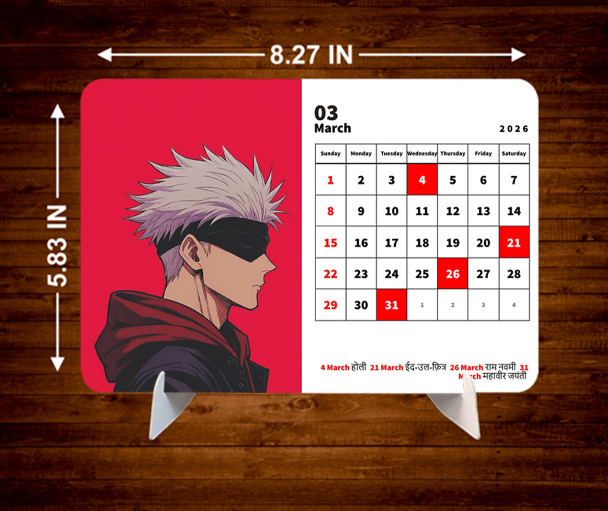 Gojo and Yuji Premium Table Desk Calendar
