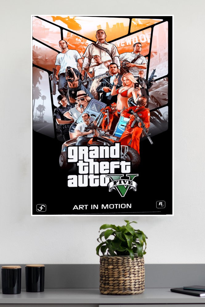 Grand Theft Auto Five Poster| Games Posters