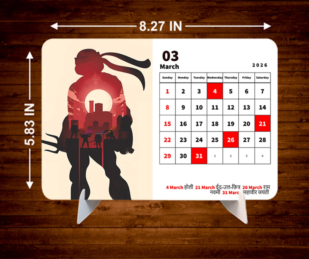 HUNTING GAME Premium Table Desk Calendar
