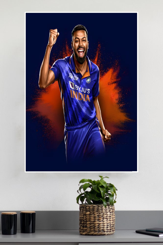 Hardik Pandya Poster | Cricketers Posters | Sports Poster