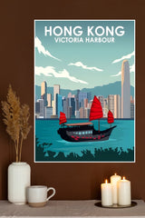 Hongkong Victoria Harbor Travel Poster | CIty Posters