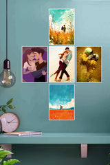 I Love Love Poster | Combo Wall Poster Set | Pack of 5 Posters
