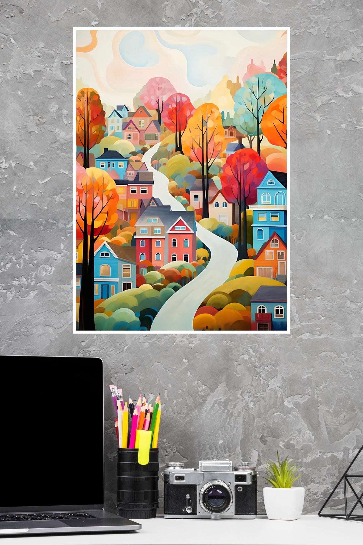 Illustrating ACity Bursting With Colors Poster | Art Posters