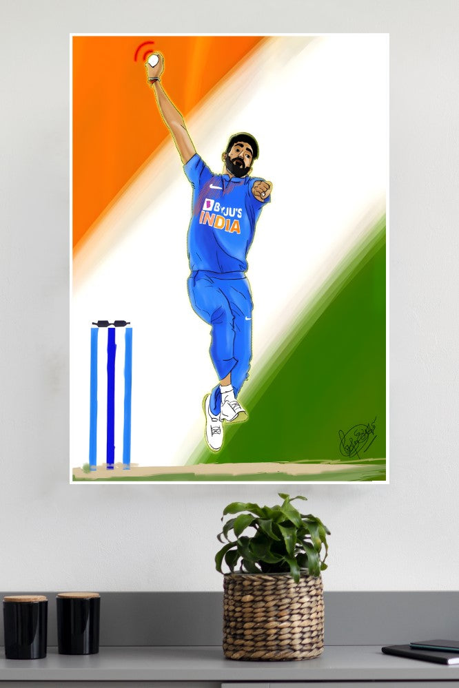 Indian Fast Bowler Jasprit Bumrah Poster | Cricketers Posters | Sports Poster
