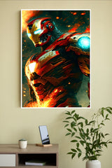 Iron Man wIth Fire Movie Poster | Marvel Poster | Superhero Posters