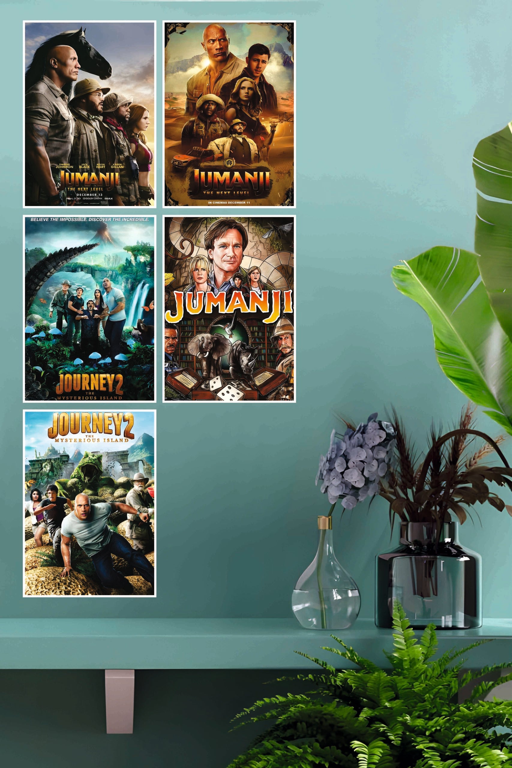 Jumanji Hollywood Movie Poster | Combo Wall Poster Set | Pack of 5 Posters