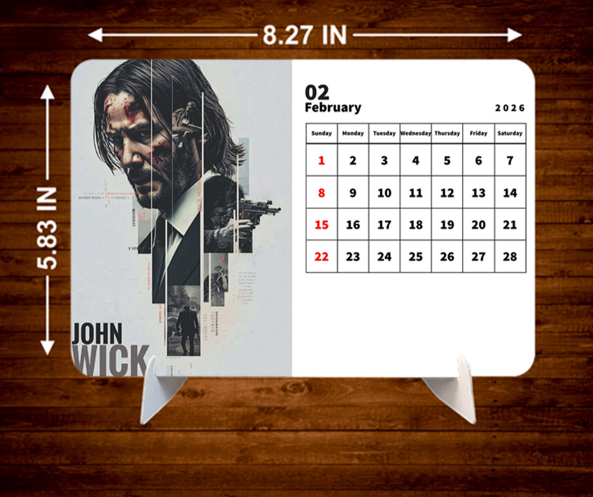 John Wick Premium Table Desk Calendar