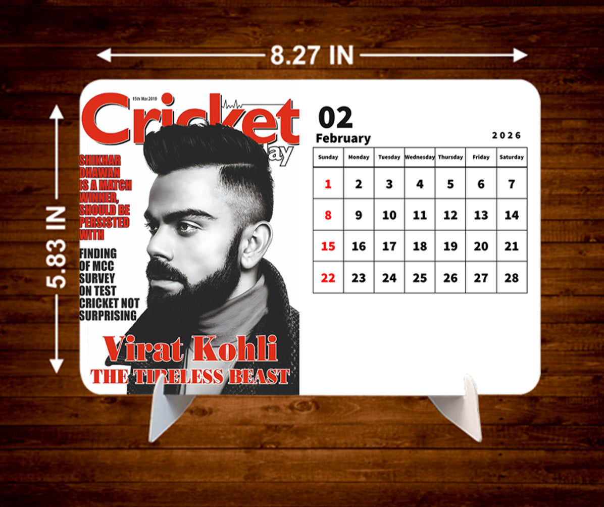 KING Virat Kohli Premium Table Desk Calendar