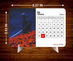 Samurai Standing Premium Table Desk Calendar