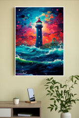 Lighthouse in The Storm Painting By Asp Arts Poster | Art Posters