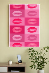 Lips Stamps On Pink Poster | Art Posters