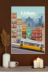 Lisbon CIty Bus Poster | CIty Posters