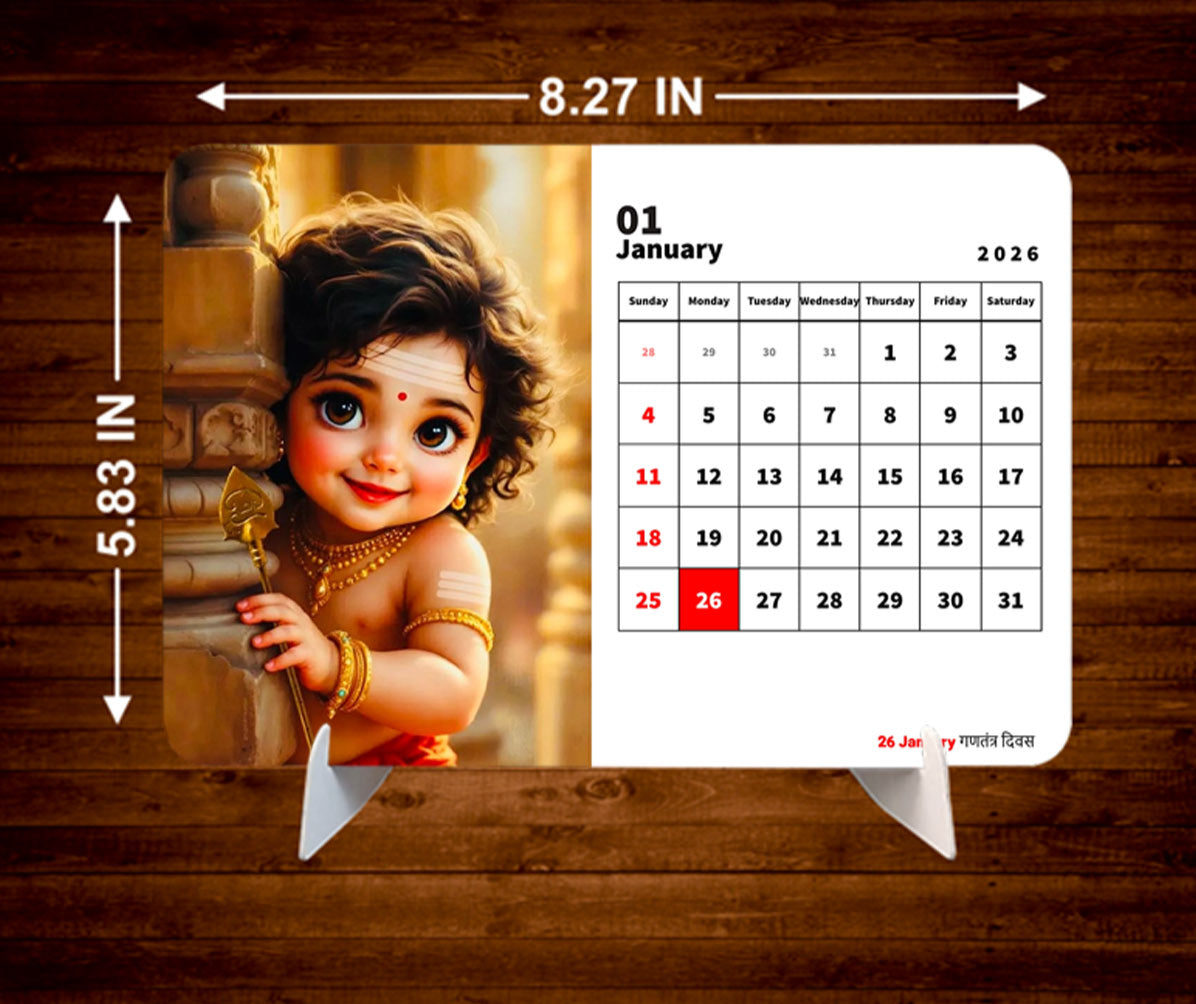 Little Cute Krishn Premium Table Desk Calendar