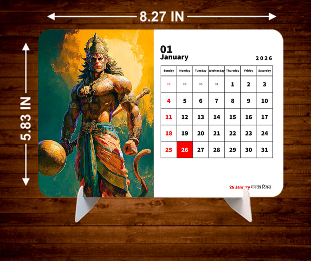 Lord Hanuman Premium Table Desk Calendar
