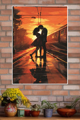 Lovely Copule Kissing in the Rain Poster| Love Posters