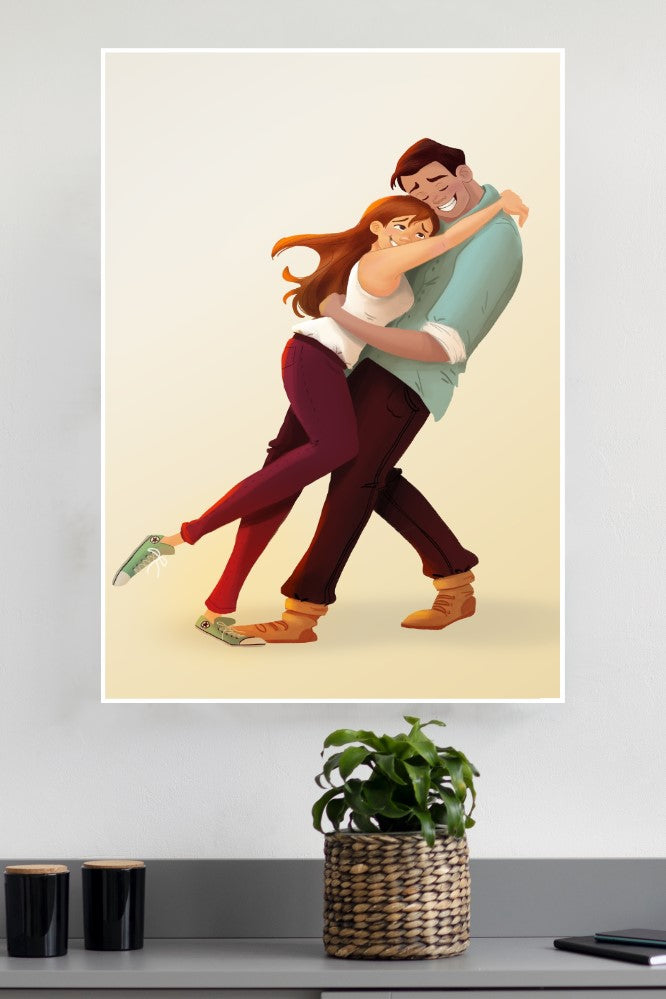 Lovely Couple Hug Poster| Love Posters