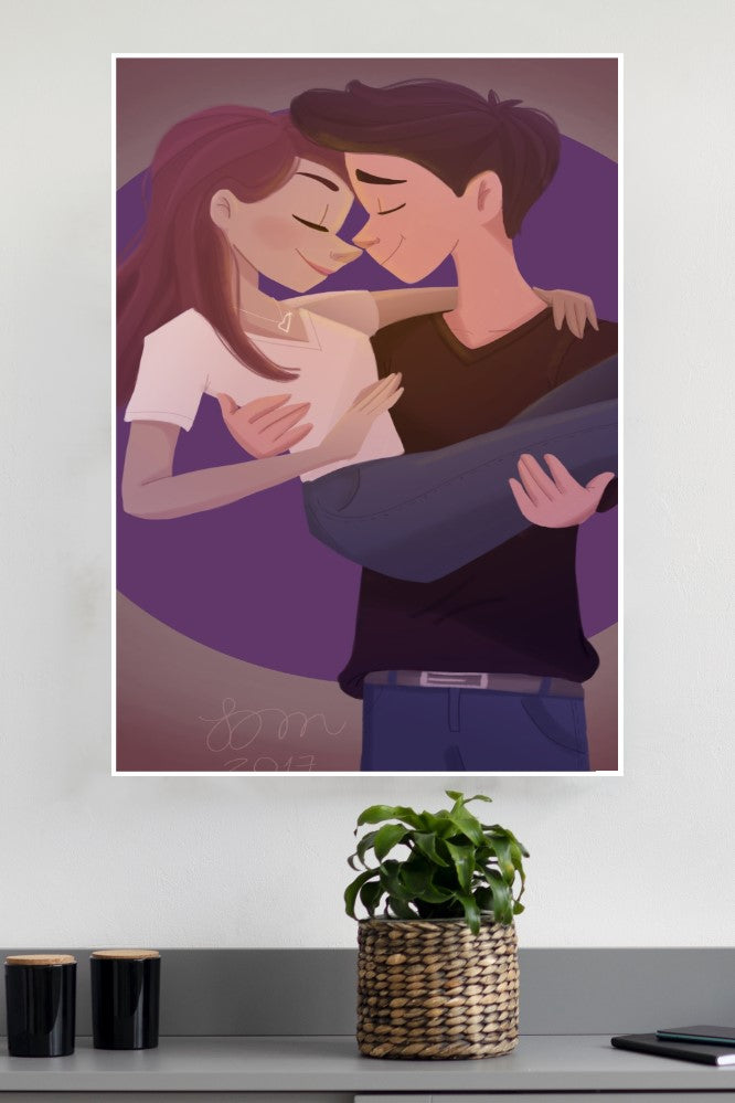 Lover Boy Lifing her Girl Friend Poster| Love Posters