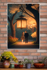 Lover Walking in the Night Light Poster| Love Posters