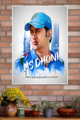 MS Dhoni 7 Thala for a Reason Poster | Cricketers Posters | Sports Poster