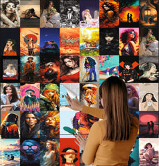 Man Women Portraits Wall Collage Kit - A4 Size Wall Posters Set