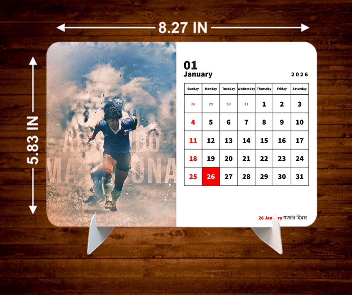 Maradona 10 Golden Boot Hero Premium Table Desk Calendar