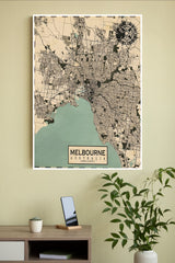 Melbourne City in Australia Poster | Map Posters