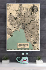 Melbourne City in Australia Poster | Map Posters