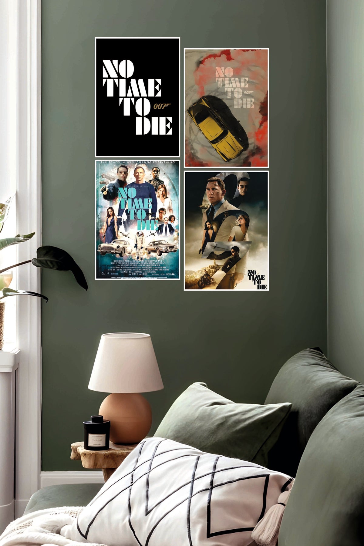 No Time To Die Gym and Motivational Quotes Poster | Combo Wall Poster Set | Pack of 4 Posters