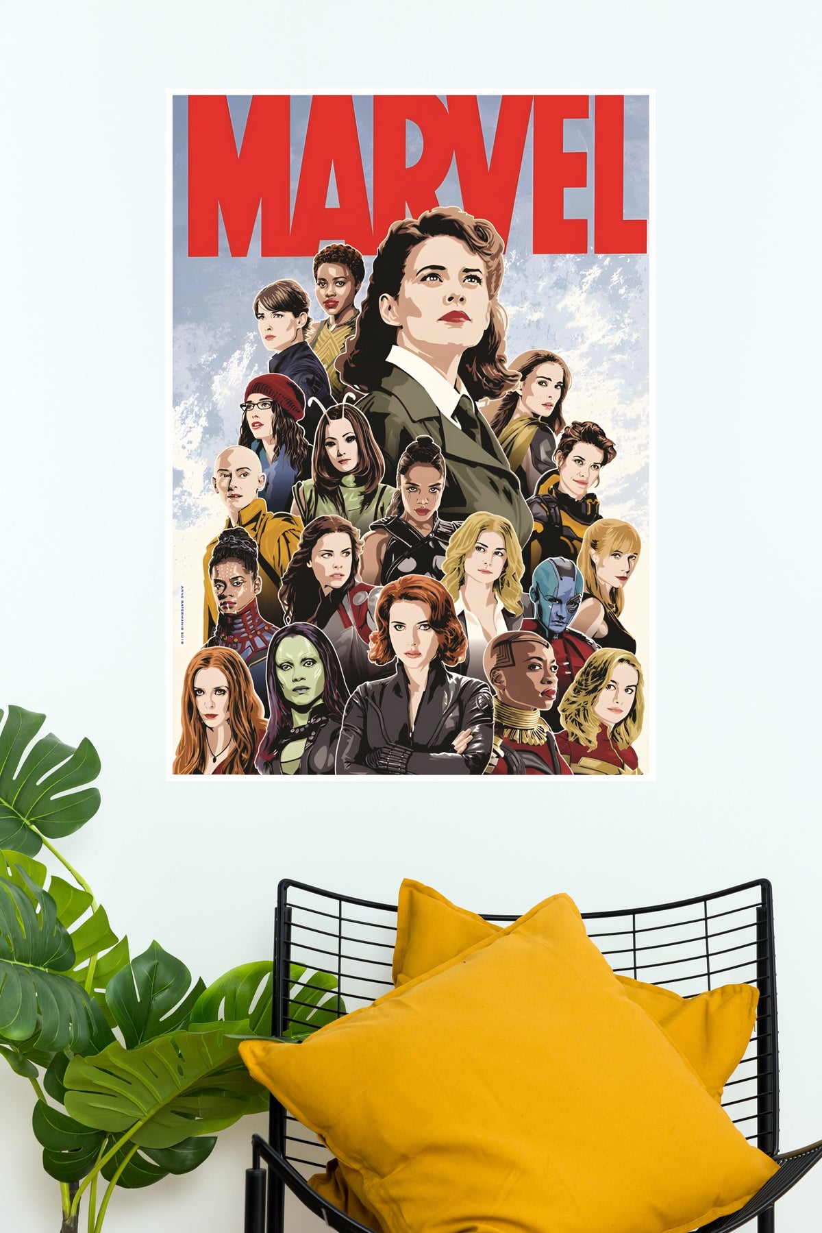 A woman in yellow armor who shrinks Poster | Marvel Posters