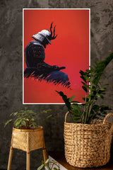 Blood Moon Warrior Poster | Samurai Warrior Poster