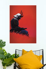 Blood Moon Warrior Poster | Samurai Warrior Poster