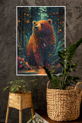 Colorful Brighty Bear Poster | Animal Posters