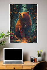 Colorful Brighty Bear Poster | Animal Posters