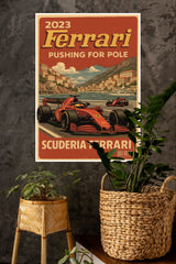 Ferrari Pushing For Pole 2023 Poster | Formula 1 Posters