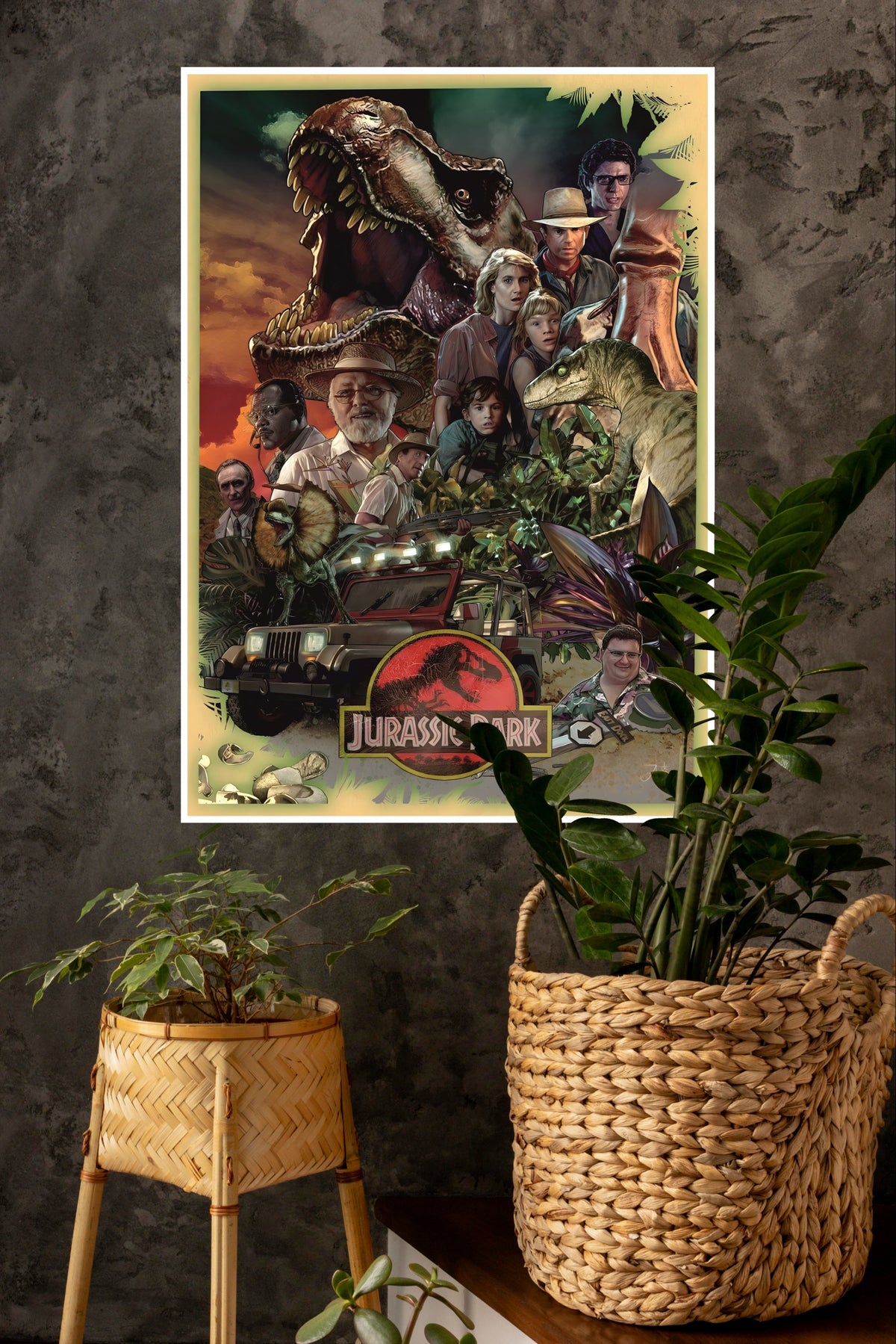 Jurassic Park In Red Poster | Hollywood Movies Posters
