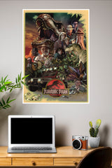 Jurassic Park In Red Poster | Hollywood Movies Posters