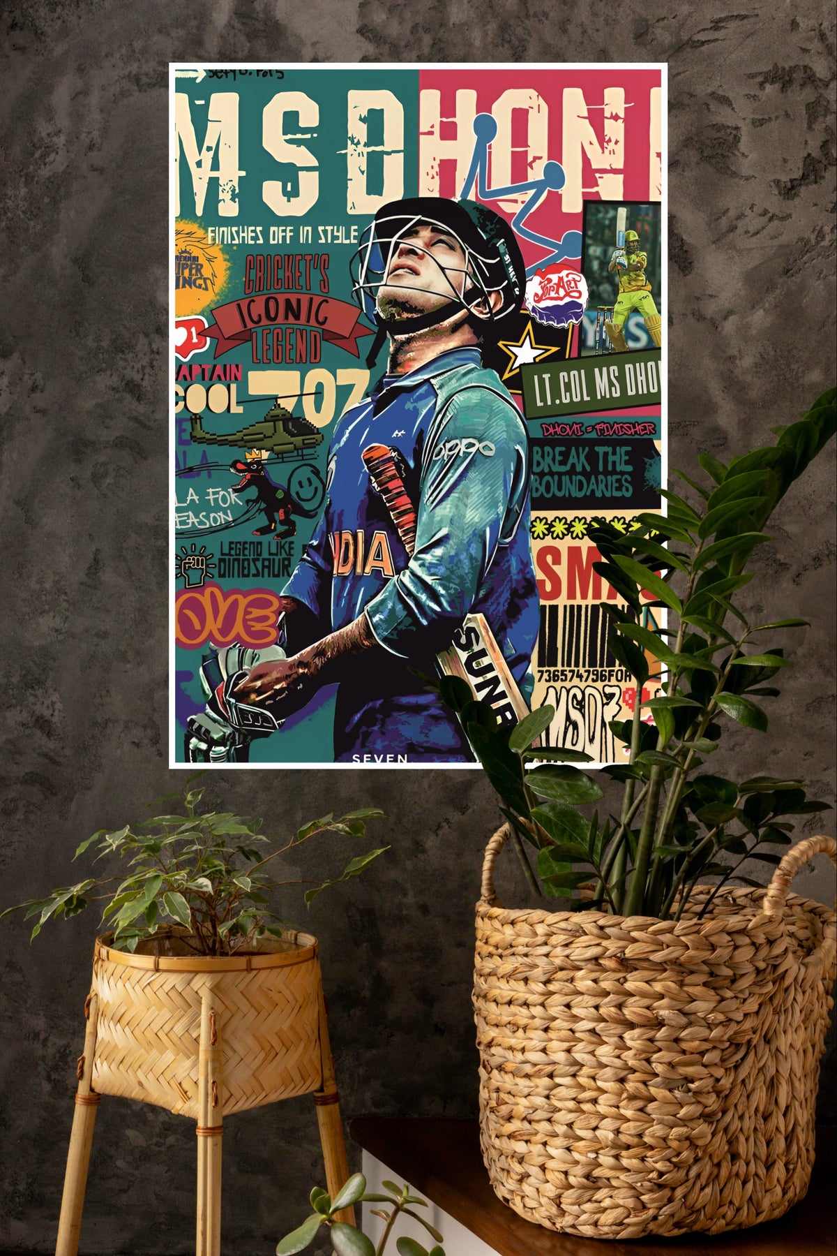 MS DHONI Captain Cool Indian Cricket Legend Wall Poster | Cricketers Posters