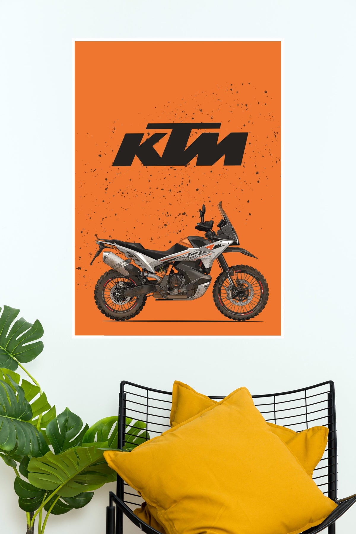Orange Fury Poster | Bike Posters