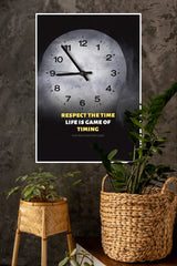 Respect The Time Life Is A Game Of Timing Poster | Gym and Motivational Quotes Posters