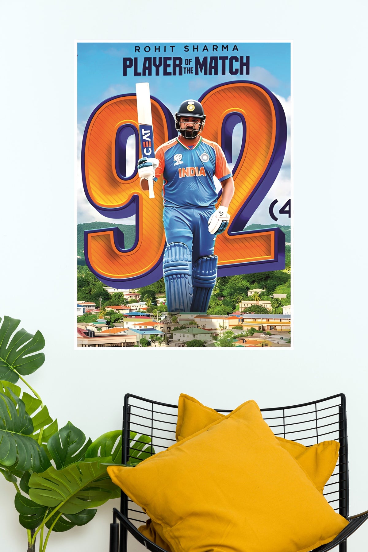 Rohit Sharma 92 Poster | Cricketers Posters