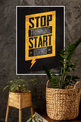 Stop Overthinking,Take Action Poster | Gym and Motivational Quotes Posters