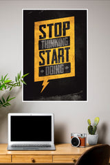 Stop Overthinking,Take Action Poster | Gym and Motivational Quotes Posters